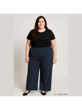 Pennington’s in every story navy Polka Dot Black Dress Pants size 3X